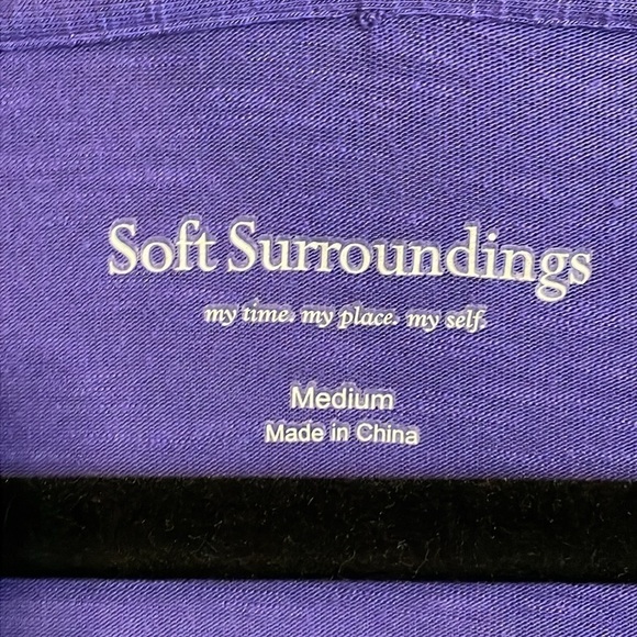 Soft Surroundings Women's Shirt Medium Purple Longline Coastal Grandma Classic - Picture 9 of 15